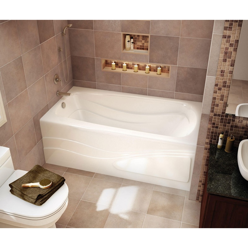 MAAX 102202-000-001-001 Tenderness 6036 Acrylic Alcove Left-Hand Drain Bathtub in White