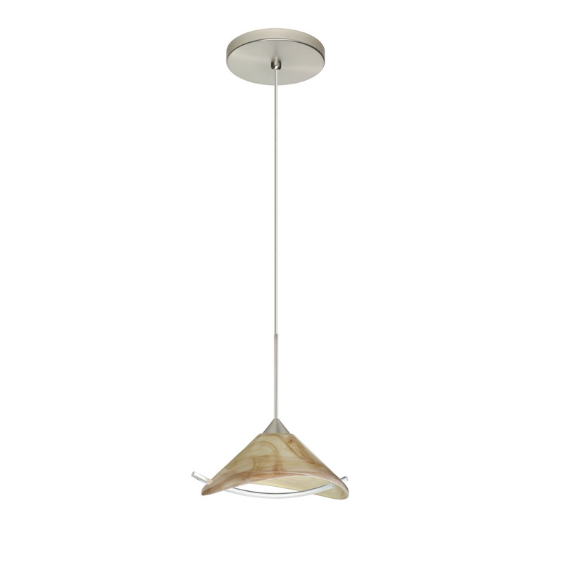 One Light Pendant from the Hoppi Collection in Satin Nickel Finish by Besa