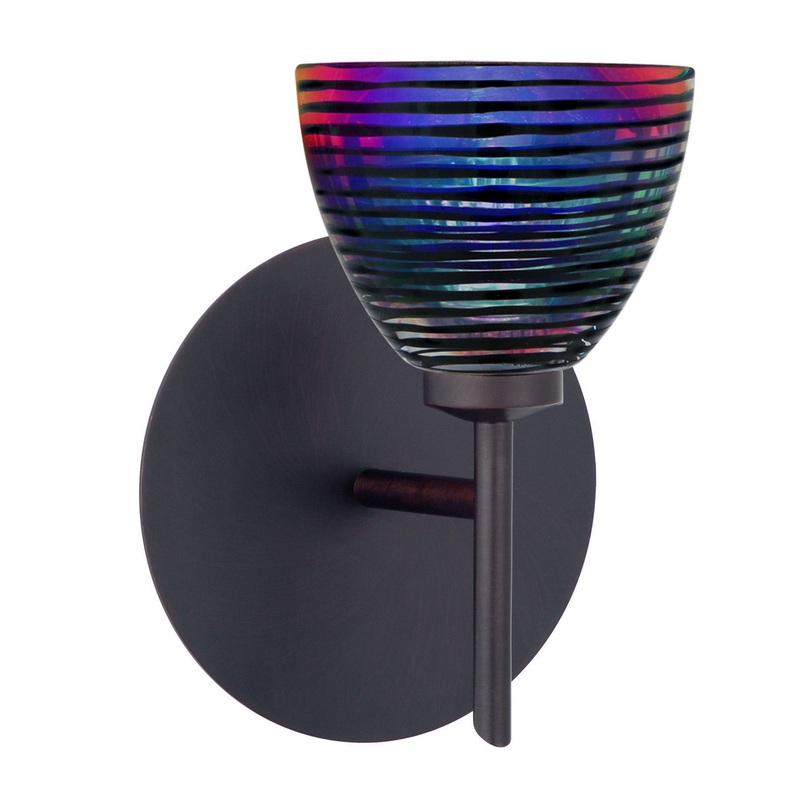 One Light Wall Sconce from the Divi Collection in Bronze Finish by Besa