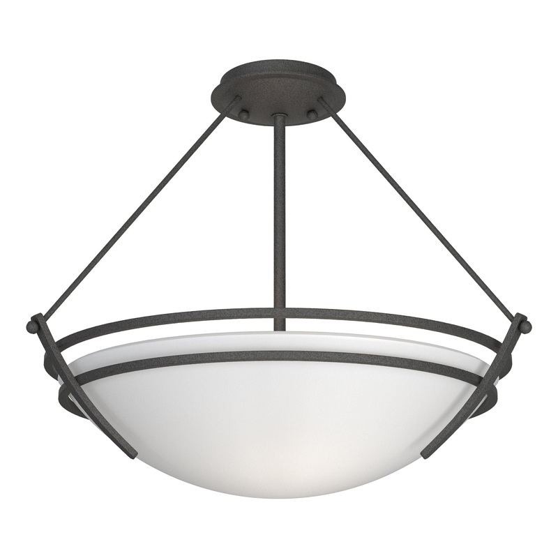 Presidio Tryne Semi-Flush Natural Iron Opal Glass (GG)