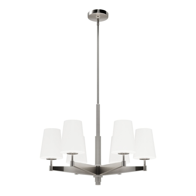 Six Light Chandelier from the Nolita Collection in Brushed Nickel Finish by Hunter