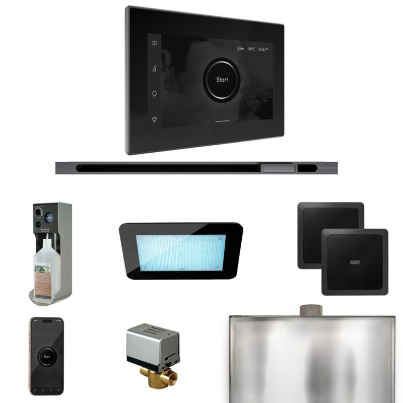 Steam Kit xDream Linear Black/Satin Steel Control Package for MS90 to MSSUPER3