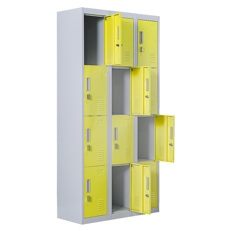 12-Door Locker for Office Gym Shed School Home Storage – Padlock-operated