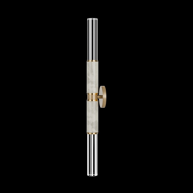 Antonia 34″H Sconce Gold Leaf/Brass/Smoke