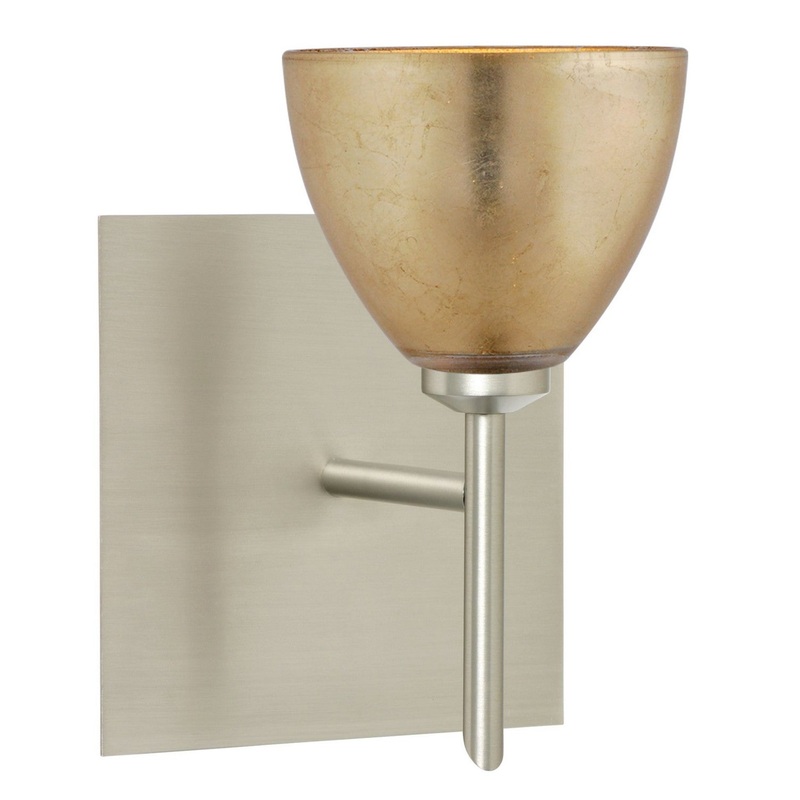 Besa 1SW-1758GF-SN-SQ Divi One Light Wall Sconce Satin Nickel
