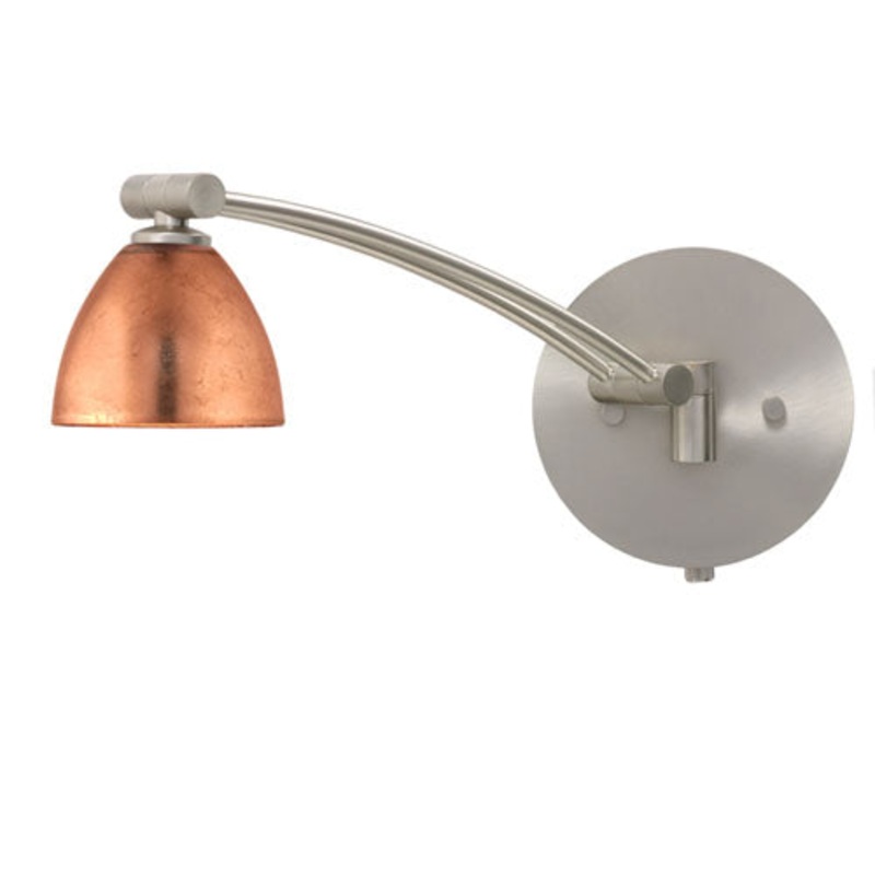 Besa 1WW-1758CF-SN Divi One Light Swing Arm Wall Sconce Satin Nickel (Discontinued)