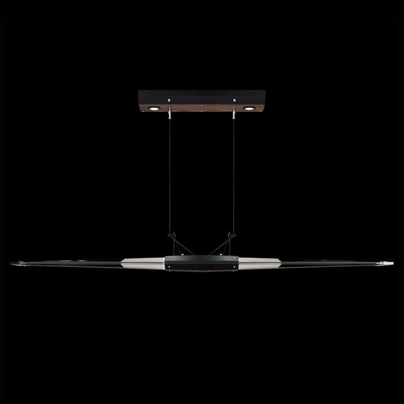 Blade 52.125″W Linear Pendant Black/Dark Walnut