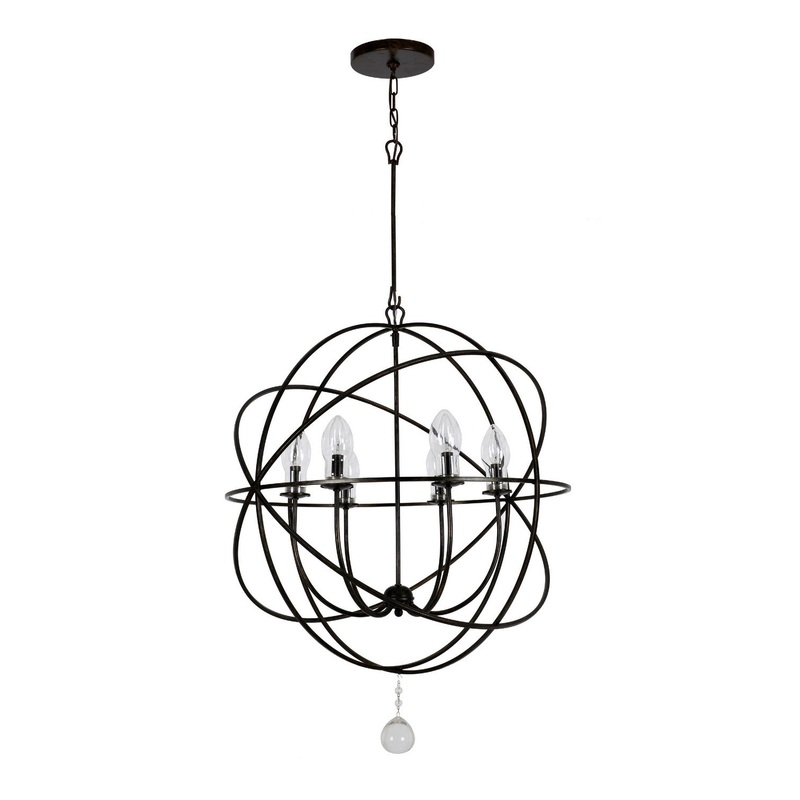 Crystorama SOL-9328-EB Solaris Six Light Outdoor Chandelier English Bronze