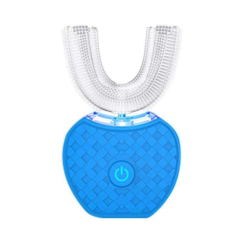 Electric Ultrasonic Toothbrush Couple Set with Charging Base and Smart Cleaning Technology(blue)