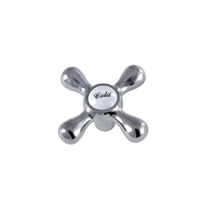 KSH213PNC Cold Metal Cross Handle, Polished Nickel