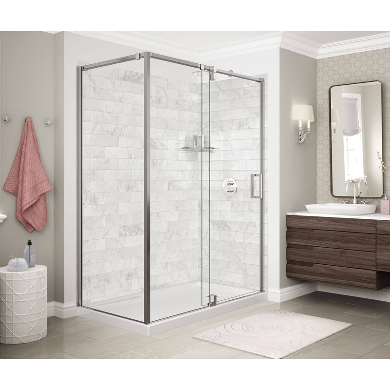 MAAX 137869-900-084-000 ModulR 60 x 36 x 78 in. 8mm Pivot Shower Door for Corner Installation with Clear glass in Chrome