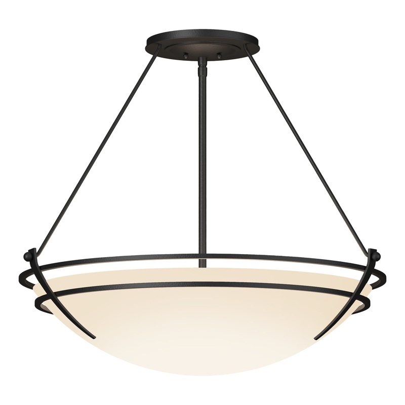 Presidio Tryne Large Semi-Flush Black Opal Glass (GG)