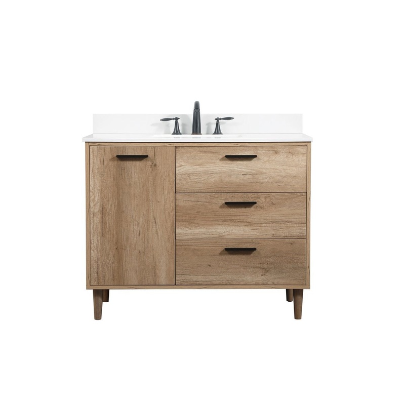 Single Bathroom Vanity from the Baldwin Collection in Natural Oak Finish by Elegant Lighting