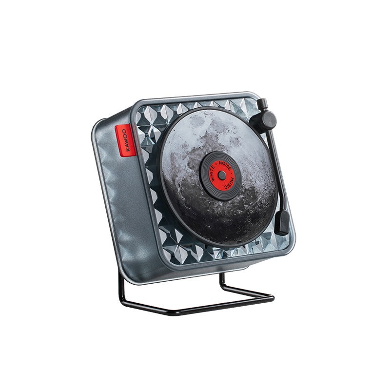 Black Retro Bluetooth Speaker – Transparent Vinyl Design with RGB Light