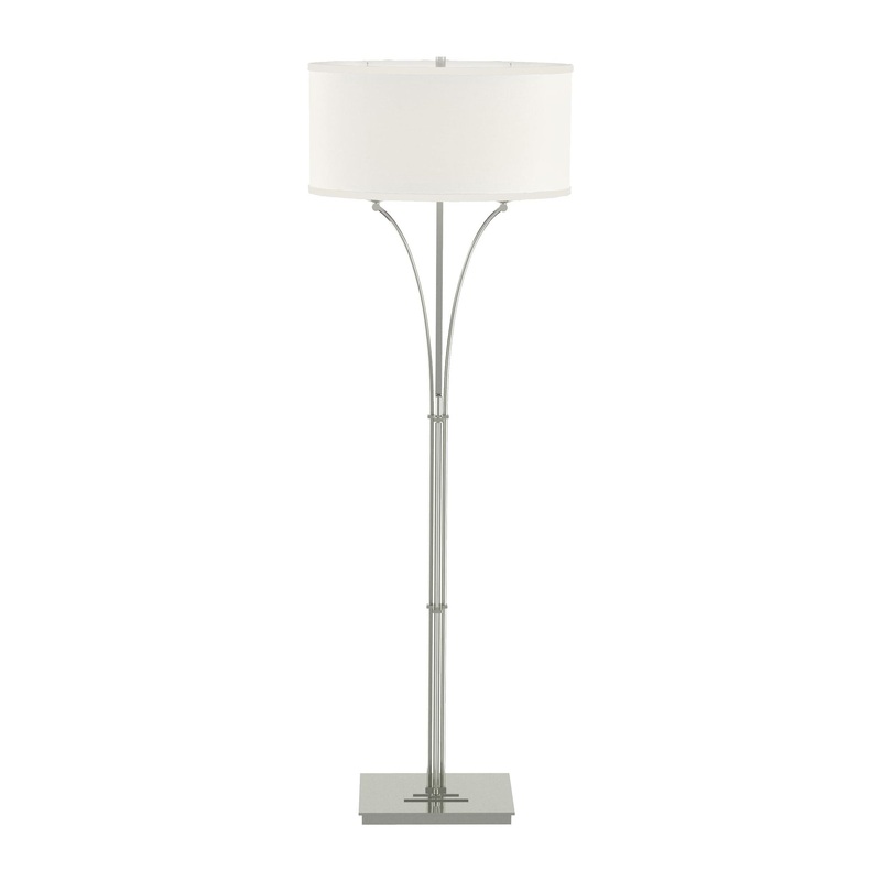 Contemporary Formae Floor Lamp Sterling Natural Anna Shade (SF)
