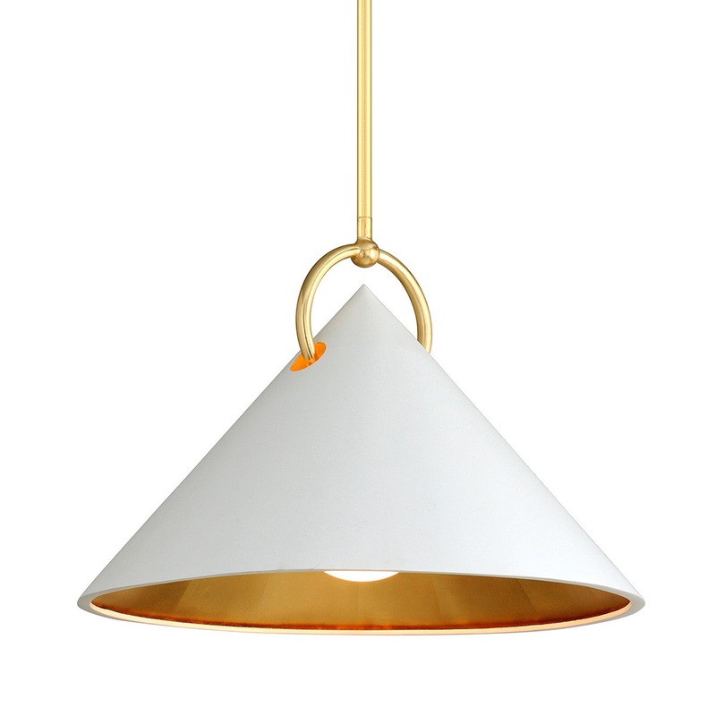 Corbett Lighting 290-41-GL/SWH Charm One Light Pendant Gold Leaf/White