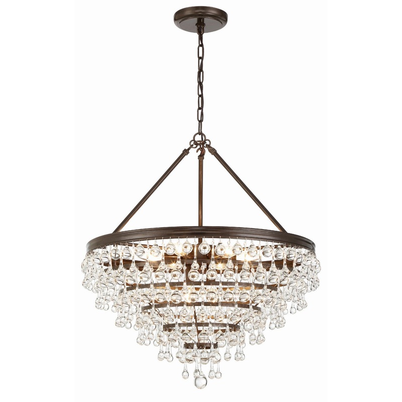 Crystorama 137-VZ Calypso Eight Light Chandelier Vibrant Bronze