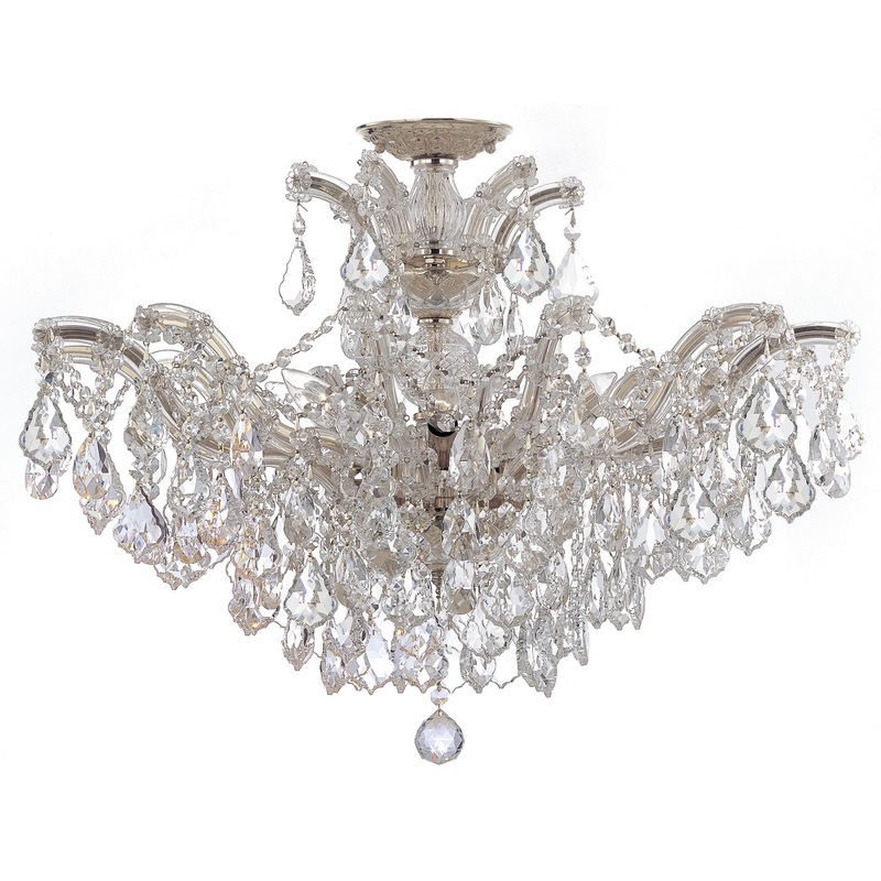 Crystorama 4439-CH-CL-MWP_CEILING Maria Theresa Six Light Semi Flush Mount Polished Chrome