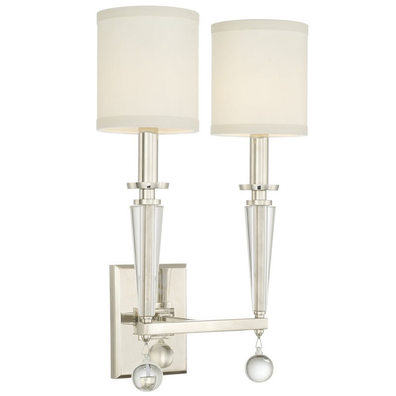 Crystorama 8102-PN Paxton Two Light Wall Sconce Polished Nickel