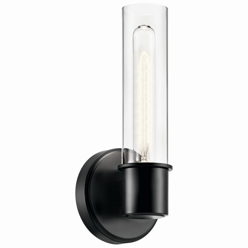 Kichler 52653BK One Light Wall Sconce, Black