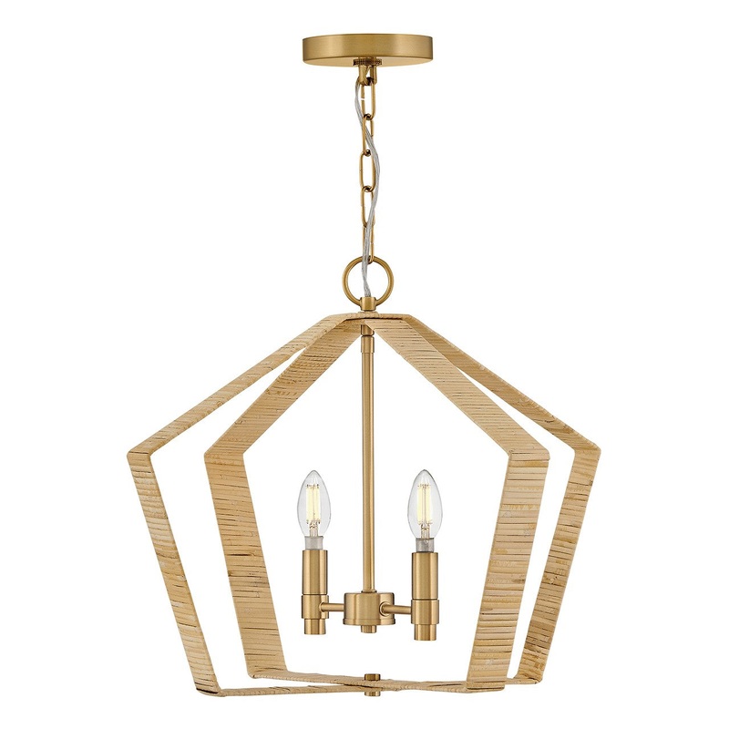 LED Pendant from the Sammi Collection in Lacquered Brass Finish by Lark