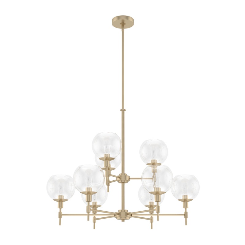 Nine Light Chandelier from the Xidane Collection in Alturas Gold Finish by Hunter