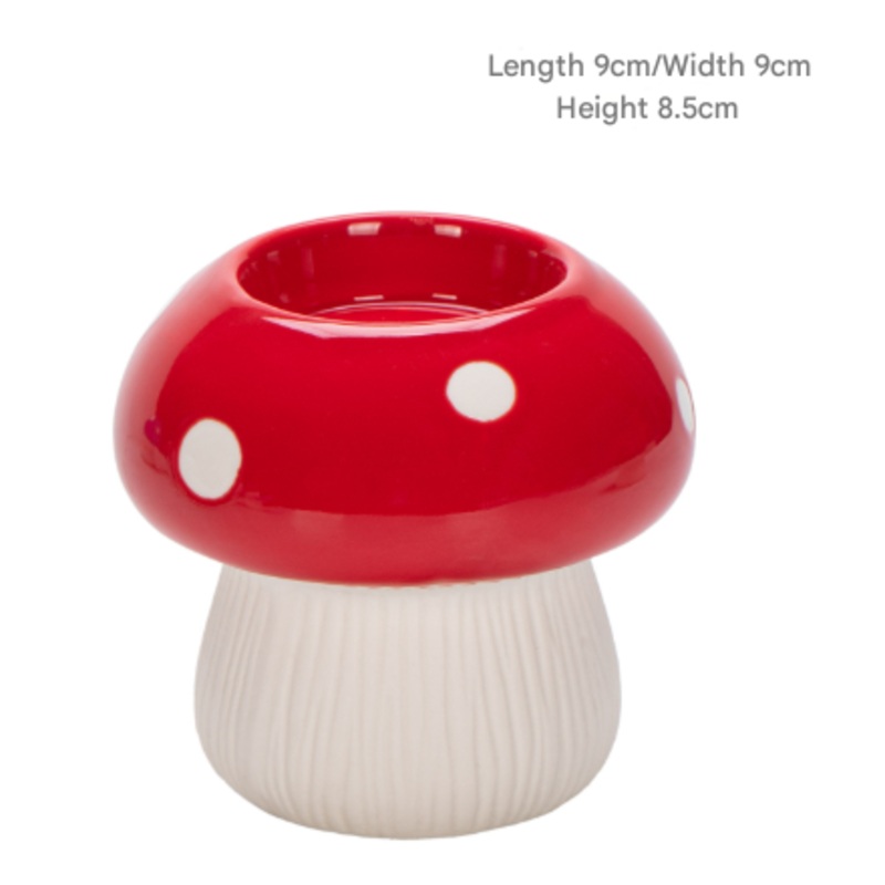 Small Size Red Whimsical Ceramic Mushroom Vase – Decorative Floral & Hydroponic Planter