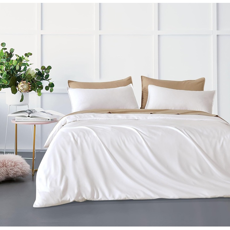 Bamboo Microfibre Quilt Cover Set – White – Double