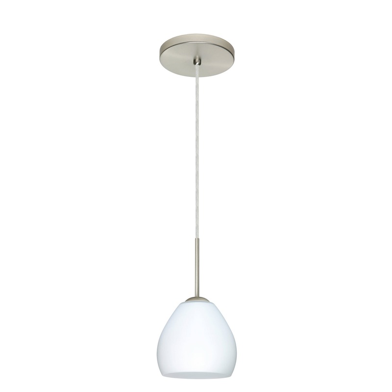 Besa 1BT-412207-HAL-SN Bolla One Light Pendant Satin Nickel