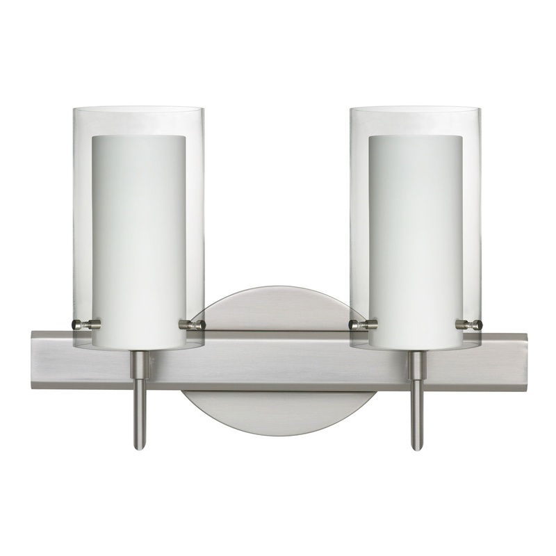 Besa 2SW-C44007-SN Pahu Two Light Wall Sconce Satin Nickel