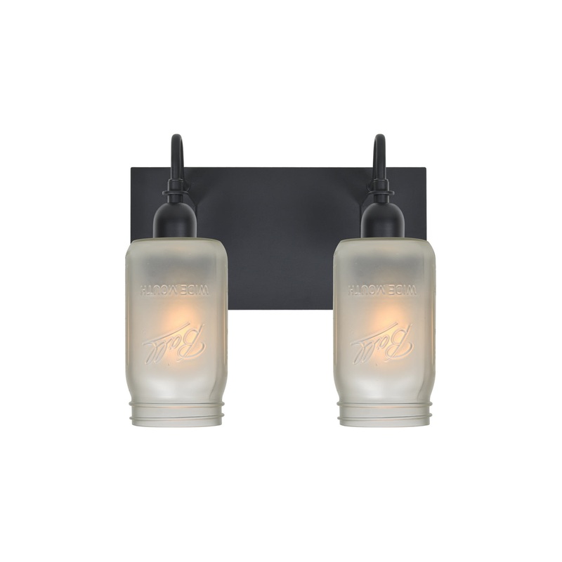 Besa 2WG-MILO4WF-EDIL-BK Milo Two Light Wall Sconce Black