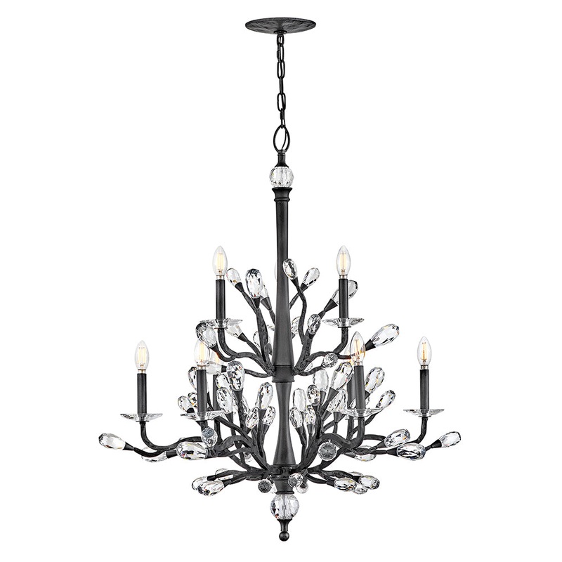 Eve Medium Two Tier Chandelier Brushed Graphite