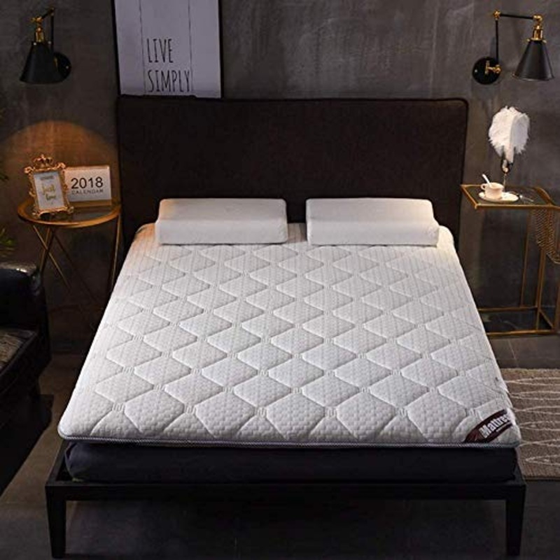 HKX Tappetino da Pavimento, Coprimaterasso da Pavimento Coprimaterasso Futon Coprimaterasso Morbido Pieghevole Spessore Pieghevole-B Singolo 90×190 cm (35×75 Pollici)