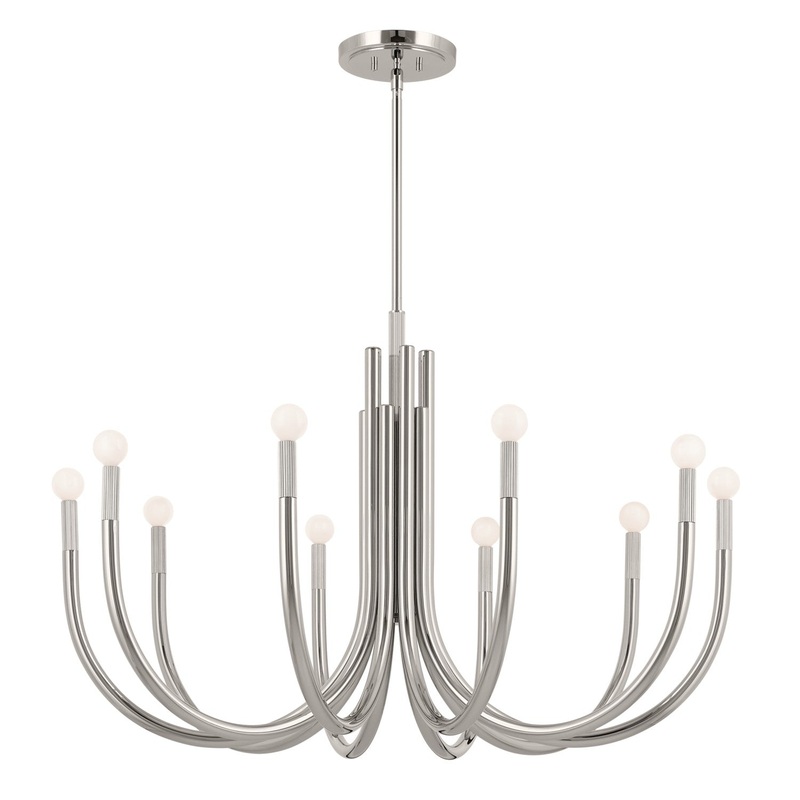 Kichler 52551PN Ten Light Chandelier, Polished Nickel