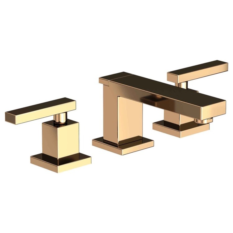 Lavatory Faucet Skylar Widespread 8 to 20 Inch Spread 2 Lever ADA WaterSense French Gold PVD 1.2 Gallons per Minute Pop-Up 3 Hole