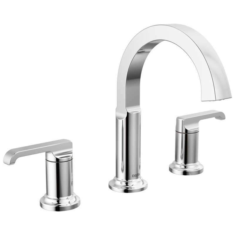 Lavatory Faucet Tetra Widespread 4-16 Inch Spread 2 Lever ADA WaterSense Lumicoat Chrome 1.2 Gallons per Minute 5-1/2 Inch