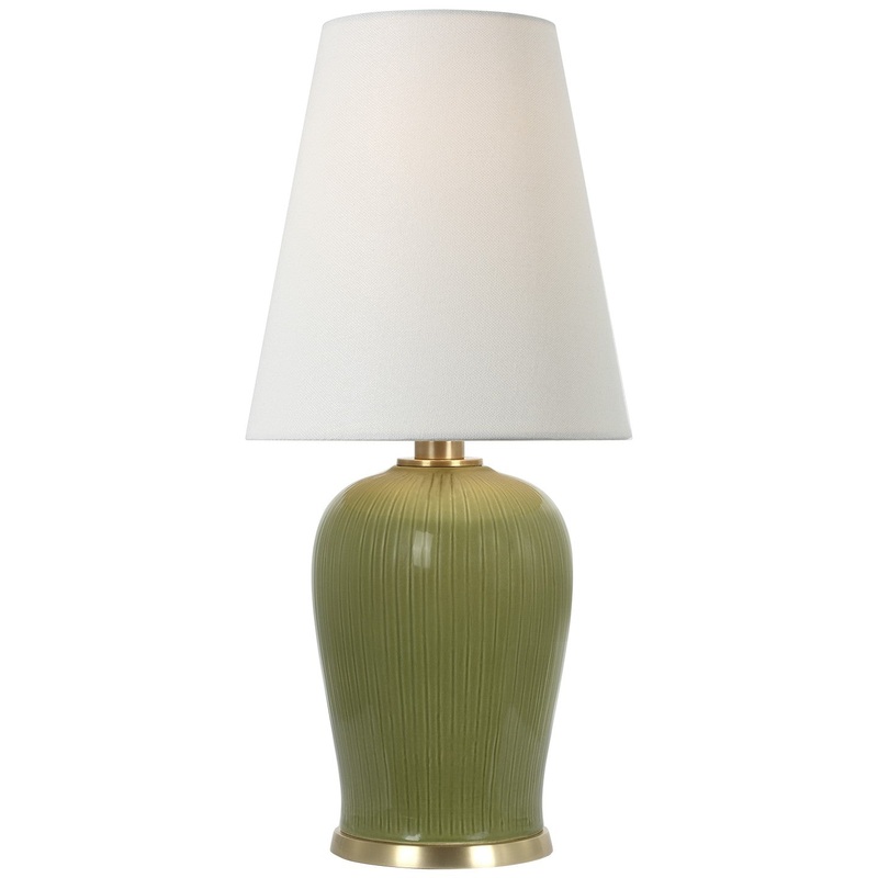 LED Table Lamp from the Opera Collection in Light Olive Finish by Visual Comfort Signature