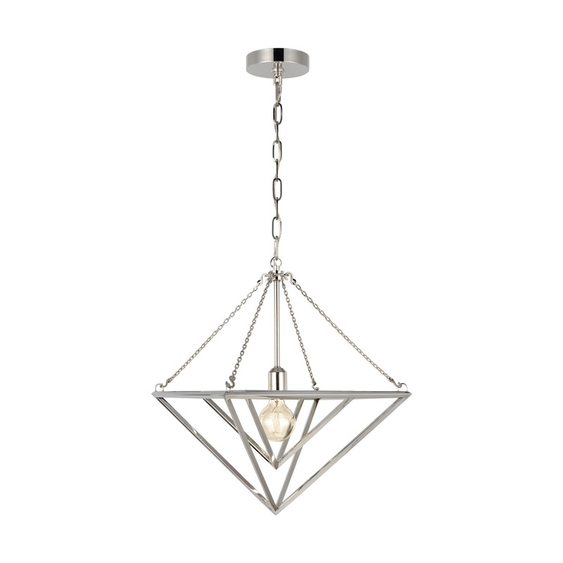 One Light Pendant from the Carat Collection in Polished Nickel Finish by Visual Comfort Studio