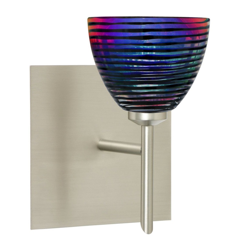 One Light Wall Sconce from the Divi Collection in Satin Nickel Finish by Besa