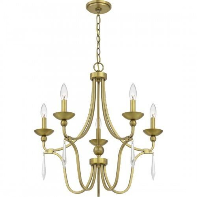 Quoizel JOU5025AB Joules Chandelier 5 light aged brass Chandelier