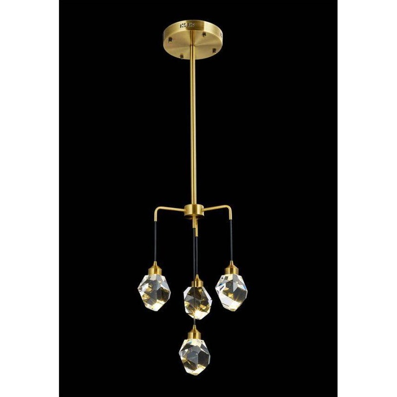 Rock Crystal Pendant Antique Brass