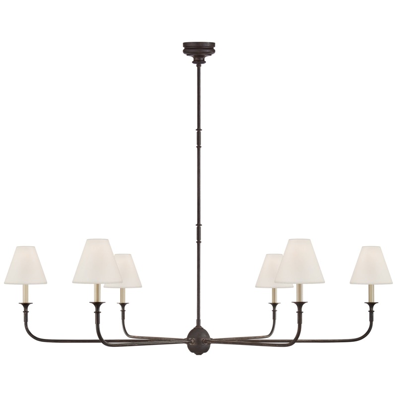 Six Light Chandelier from the Piaf Collection in Aged Iron And Ebonized Oak Finish by Visual Comfort Signature