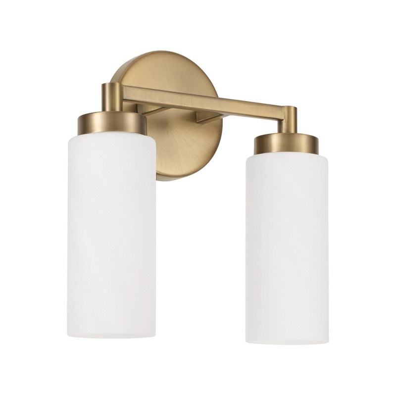 Two Light Vanity from the Alyssa Collection in Aged Brass Finish by Capital Lighting