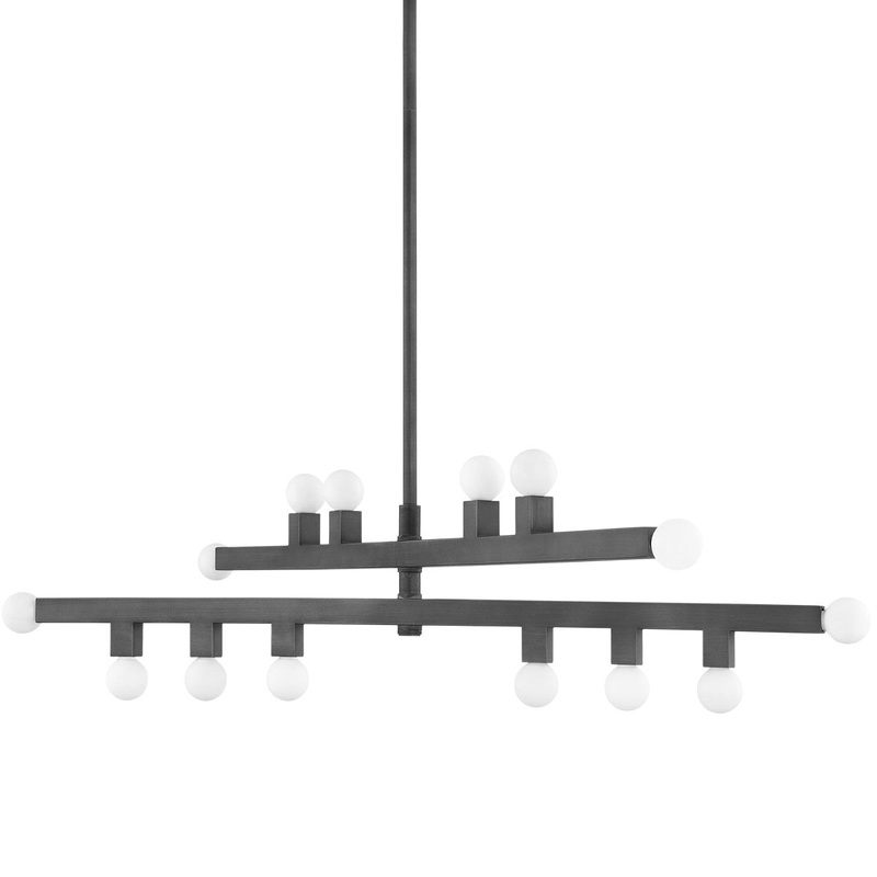 14 Light Chandelier from the Sutter Collection in Graphite Finish by Mitzi