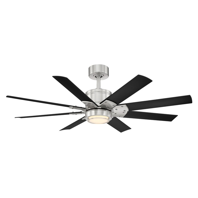 8-blade Renegade Ceiling Fan by Modern Forms Fans (Wet Rated) 52″ Brushed Nickel/Matte Black CCT