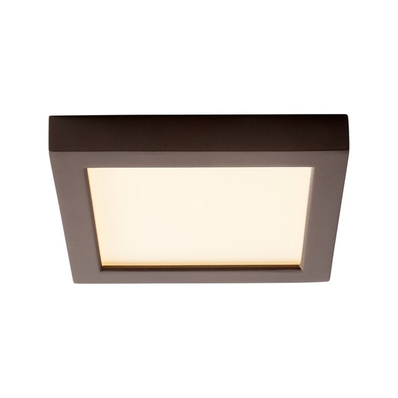 Altair Single-Light 7″ LED Square Flush Mount Ceiling Fixture – Oiled Bronze