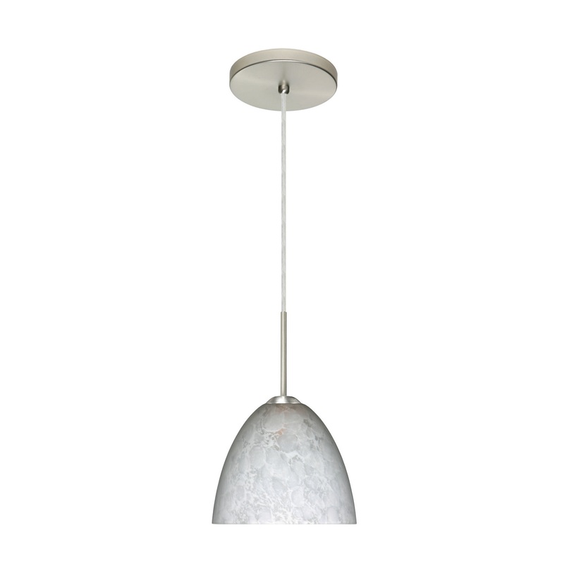 Besa 1BT-757219-HAL-SN Sasha One Light Pendant Satin Nickel