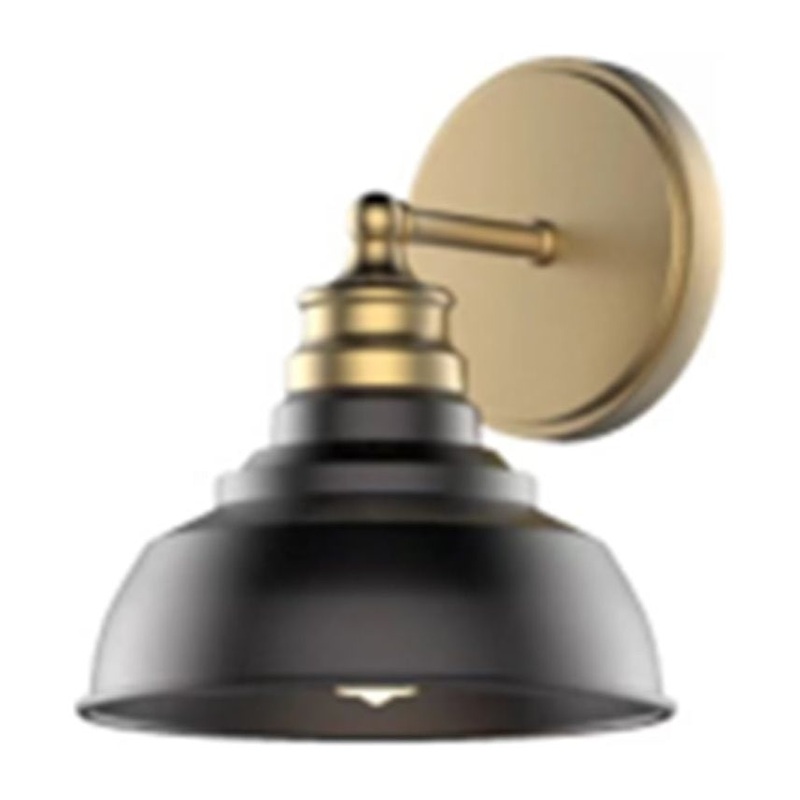Bishop 1-Light Sconce Matte Black and Brass