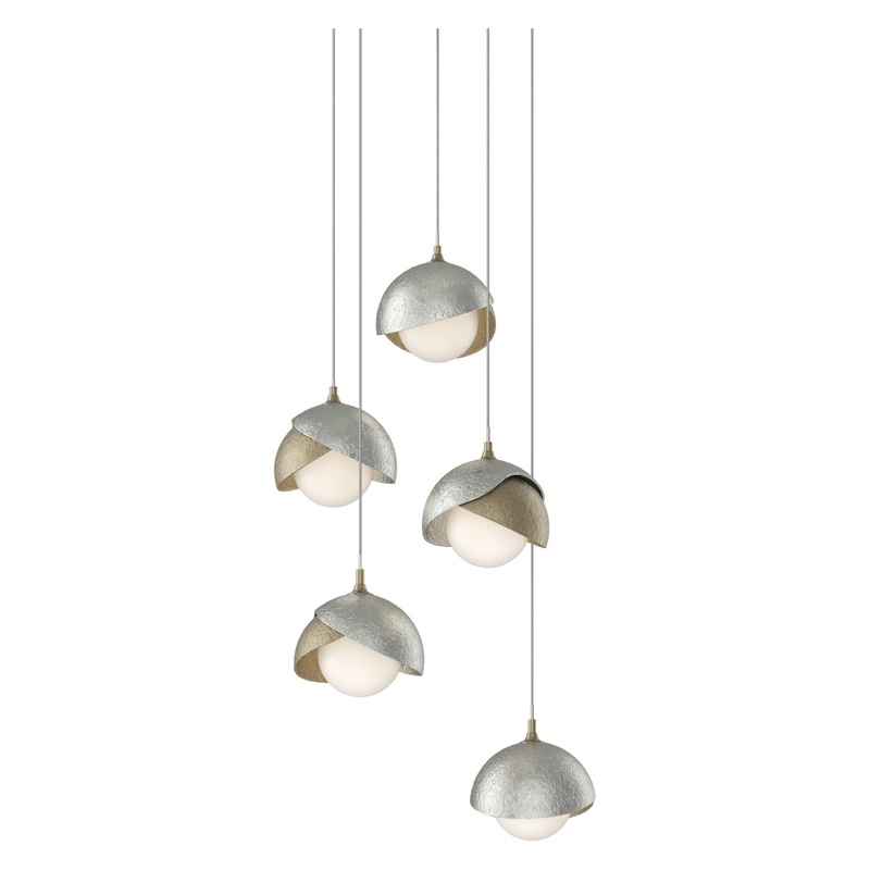 Brooklyn 5-Light Double Shade Pendant Soft Gold Sterling
