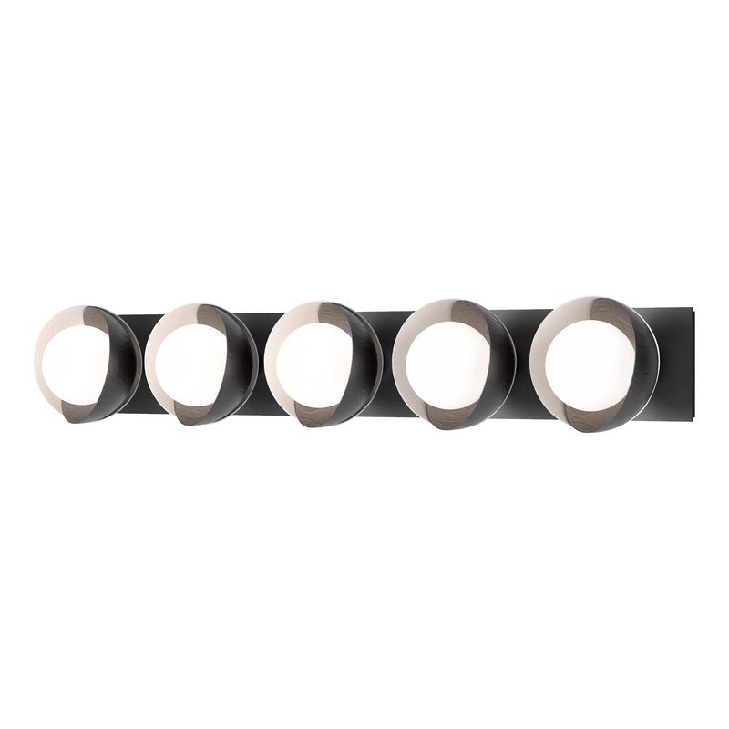 Brooklyn 5-Light Straight Double Shade Bath Sconce Black White